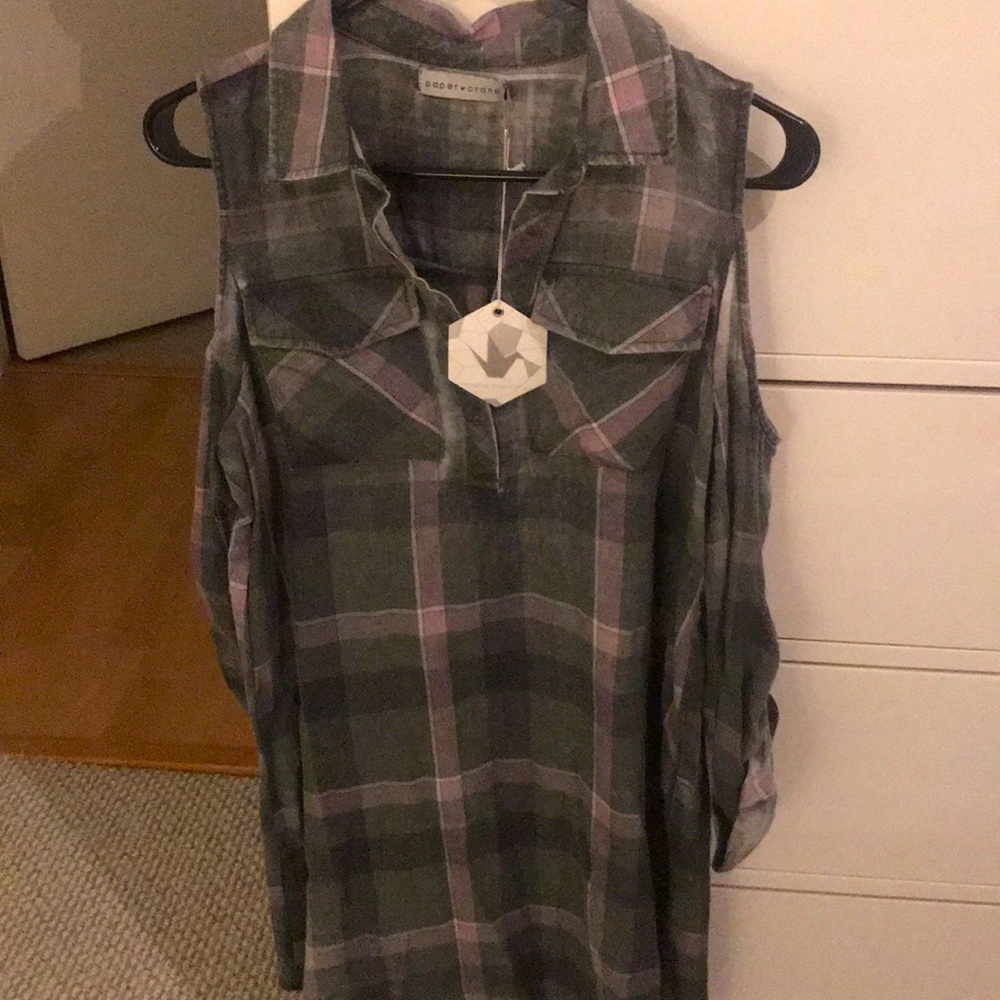 Washed Plaid Dress
